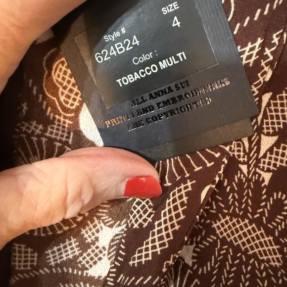 NWT Anna Sui Floral Blouse - Picture 9 of 12